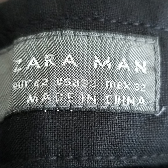 Men's Zara Black Linen Pants - Picture 2 of 4